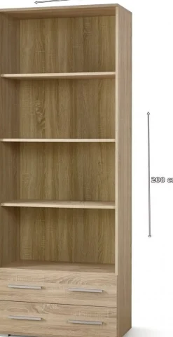 Abdel bokhylla med lådor - Sonoma ek