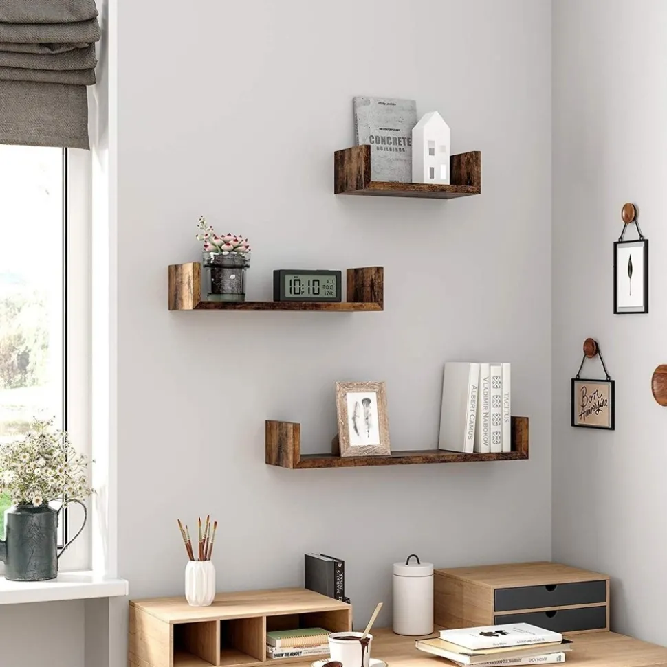 Abner vägghylla - Brun