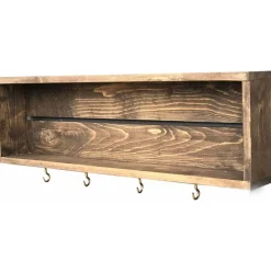 Abstrakt vägghylla 72 - Valnöt