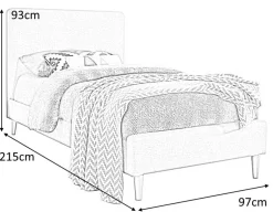 Acoma sängram 90x200 cm - Rosa sammet + Textilrengöring för möbler