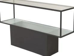 Agnäs konsolbord 130 x 35 cm - Svart/glas
