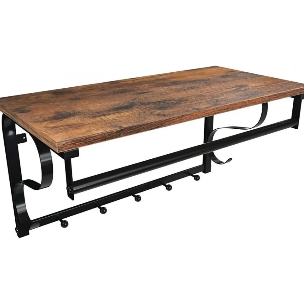 Aksel hatthylla - Brun/svart