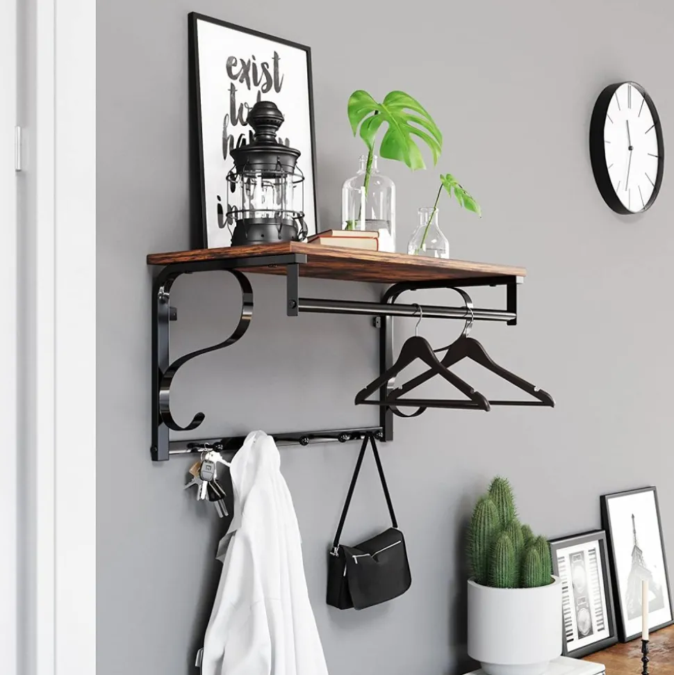 Aksel hatthylla - Brun/svart