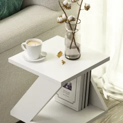 Albeni sidobord 30 x 30 cm - Vit