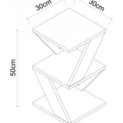 Albeni sidobord 30 x 30 cm - Vit