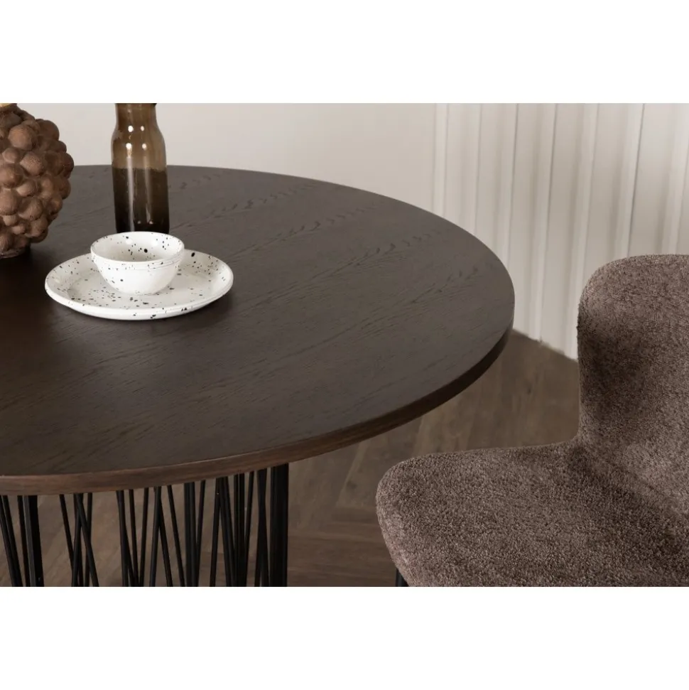 Alborga round matbord Ø120 cm - Svart/mocca