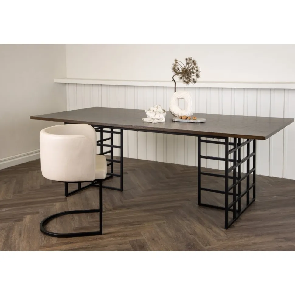 Alby matbord 220 x 100 cm - Svart/mocca
