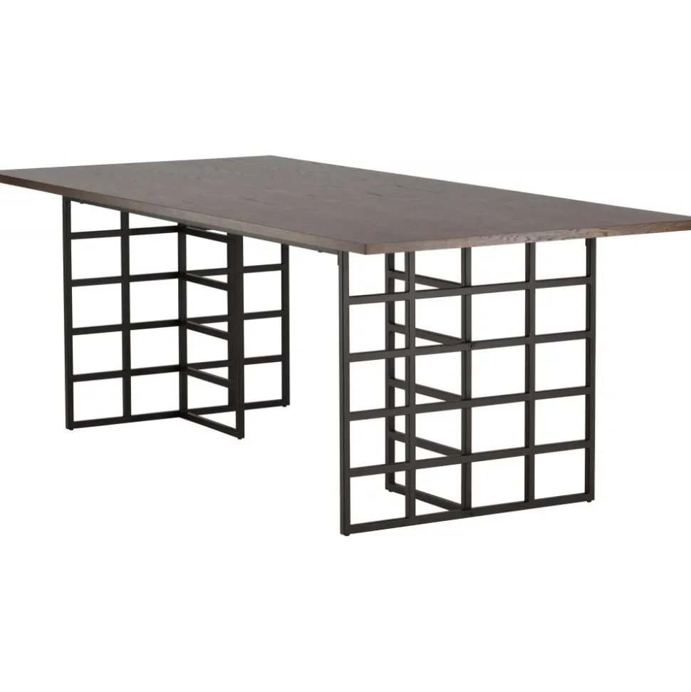 Alby matbord 220 x 100 cm - Svart/mocca