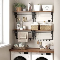 Aleksander hatthylla 66 cm - Brun/svart