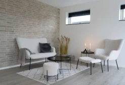 Alford Sittpuff - Lammskinn(Konstskinn)/svart + Textilrengöring för möbler