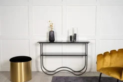 Algustorp konsolbord 117 x 33,5 cm - Svart/glas