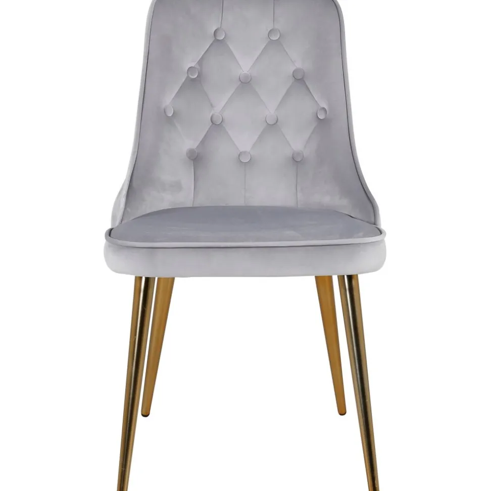 Alice Deluxe matstol - Ljusgrå/mässing