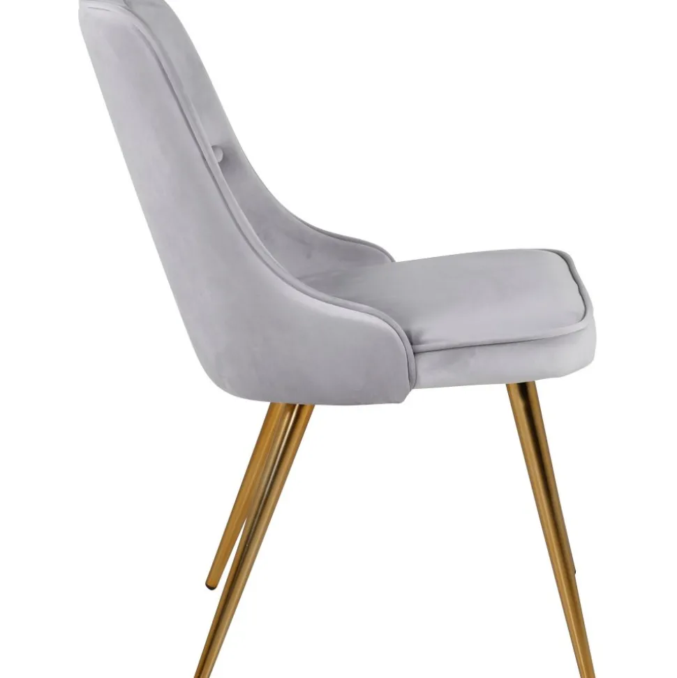 Alice Deluxe matstol - Ljusgrå/mässing