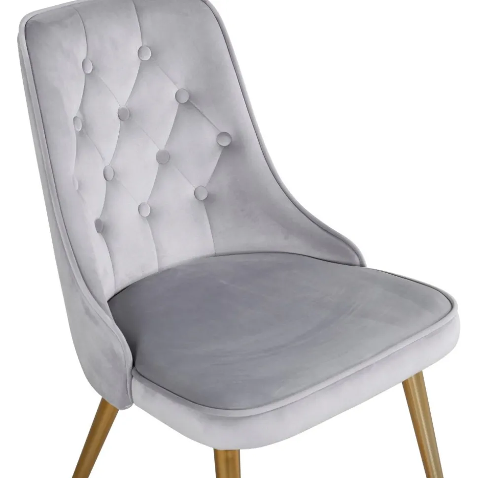 Alice Deluxe matstol - Ljusgrå/mässing