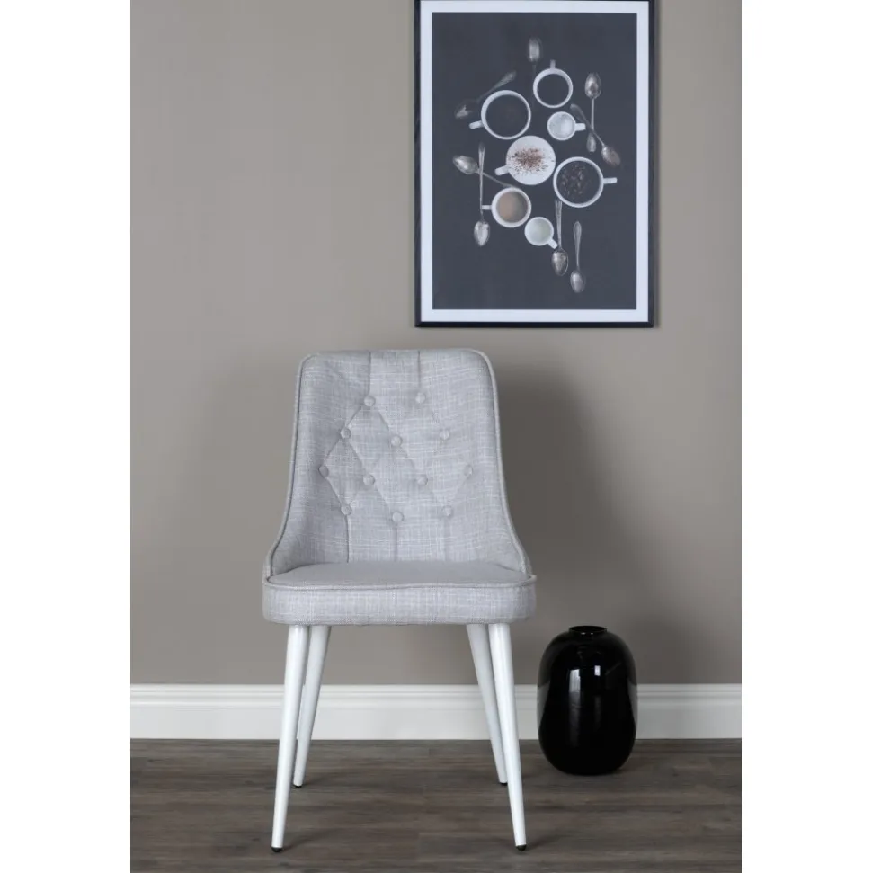 Alice Deluxe matstol - Ljusgrå/vit