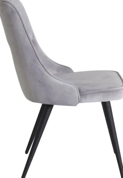 Alice Deluxe matstol - Svart/ljusgrå sammet