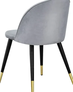Alice matstol - Mässing/ljusgrå sammet