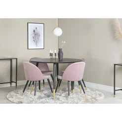 Alice matstol - Rosa/svart/mässing