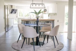 Alice matstol - Svart/beige sammet + Fläckborttagare för möbler