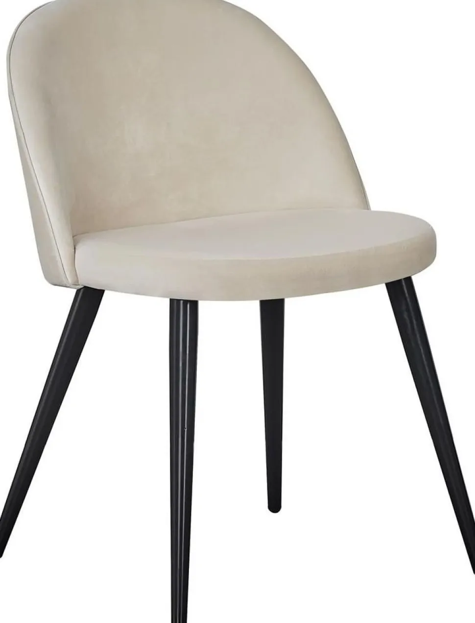 Alice matstol - Svart/beige sammet + Möbeltassar