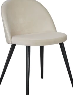 Alice matstol - Svart/beige sammet + Möbeltassar