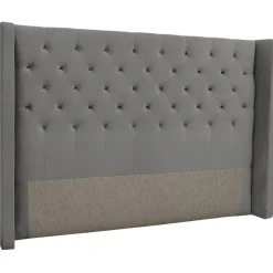 Almedal sänggavel med knappar (Grå Sammet) - Valfri bredd