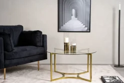 Alsjöholm soffbord Ø75 cm - Glas/mässing