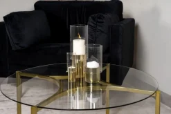 Alsjöholm soffbord Ø75 cm - Glas/mässing