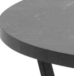 Amble soffbord Ø77 cm - Svart/svart marmor