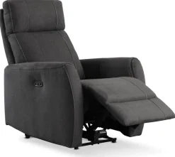 Anna elektrisk ställbar fåtölj i grå microfibertyg