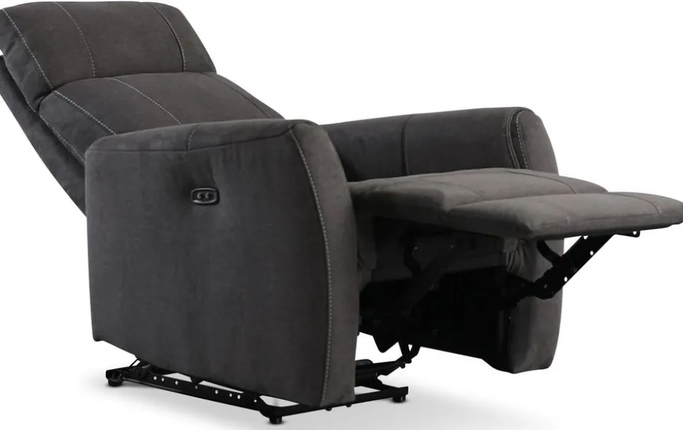 Anna elektrisk ställbar fåtölj i grå microfibertyg + Fläckborttagare för möbler