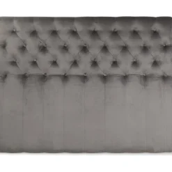 Anna sänggavel med knappar (Grå sammet) - Valfri bredd