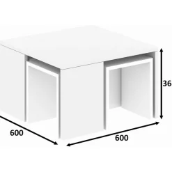 Annabelle soffbord-set - Vit