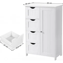 Annette förvaringsskåp - Vit + Möbeltassar