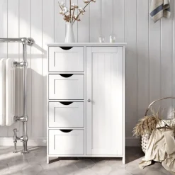 Annette förvaringsskåp - Vit + Möbeltassar