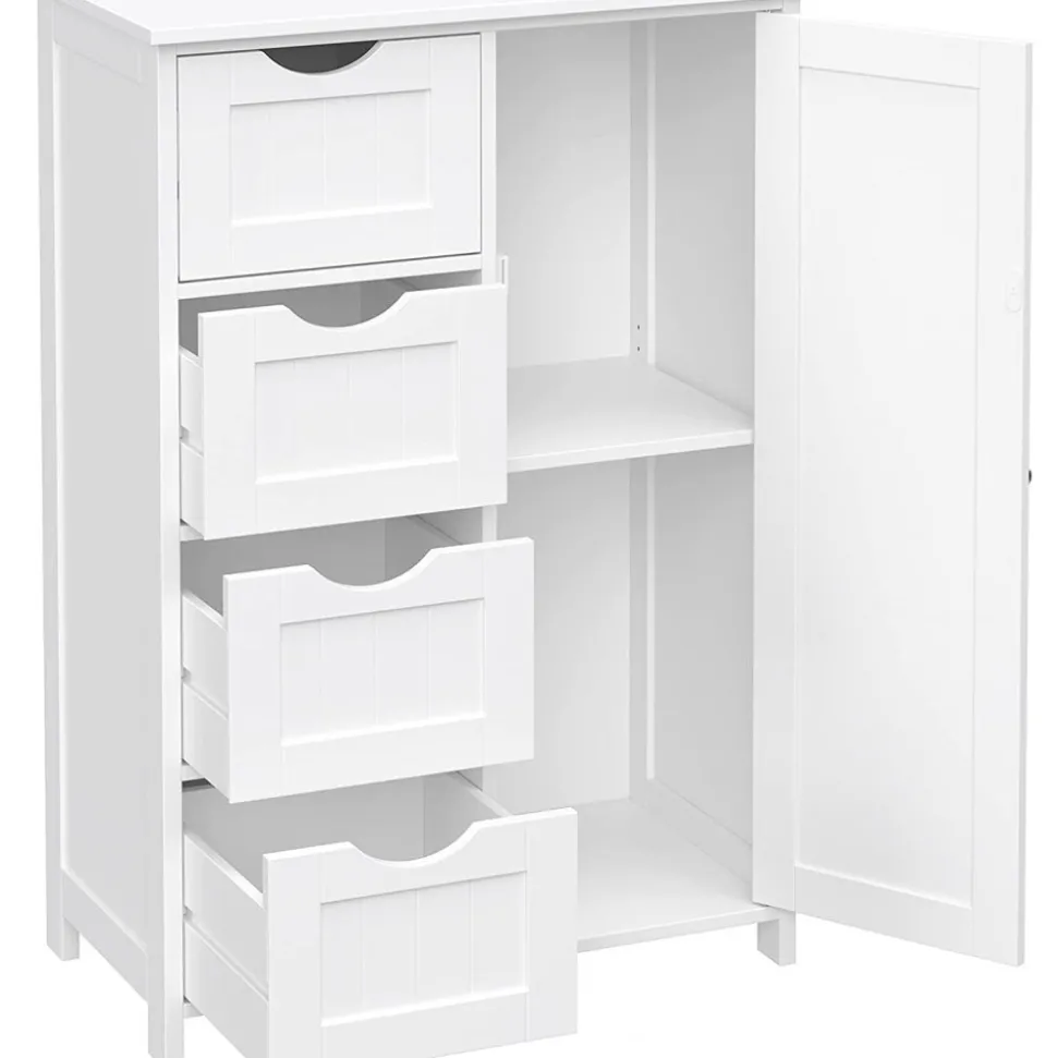 Annette förvaringsskåp - Vit + Möbeltassar