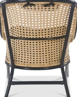 Anton svart fåtölj i rotting