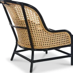 Anton svart fåtölj i rotting + Textilrengöring för möbler