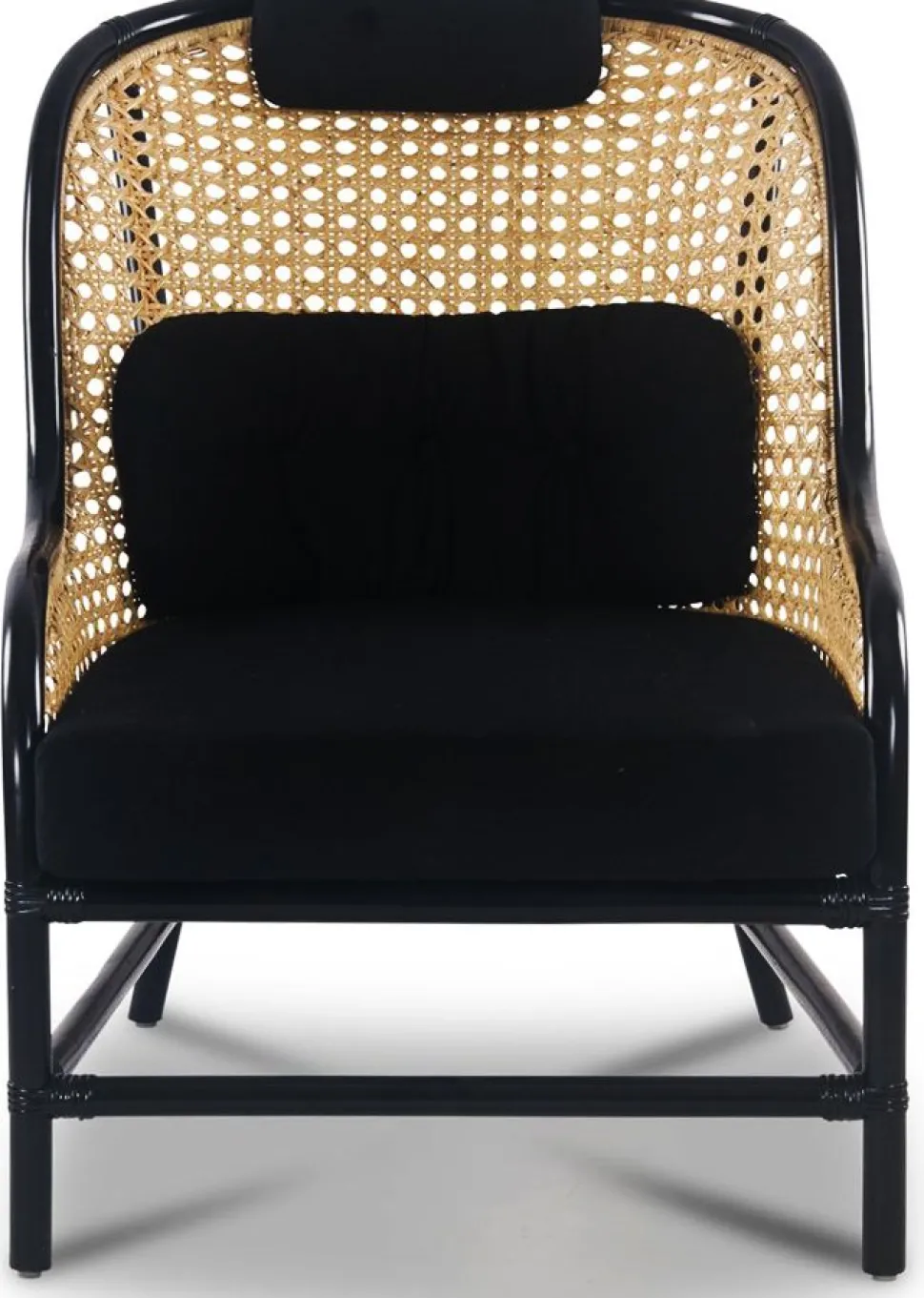 Anton svart fåtölj i rotting + Textilrengöring för möbler