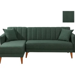 Aqua divanbäddsoffa vänster - Mörkgrön