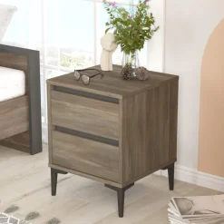 Aristo sängbord - Brun/antracit