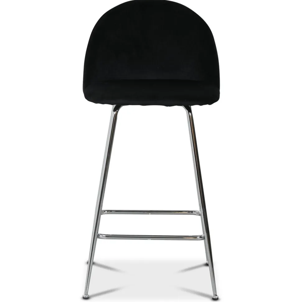 Art Velvet barstol - Svart sammet / Krom
