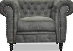 Ashford chesterfield fåtölj - Vintage ecoläder