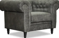 Ashford chesterfield fåtölj - Vintage ecoläder