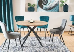 Aster matbord 120 cm - Ek/svart