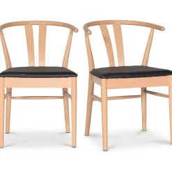 Astrid matstol med svart PU sits