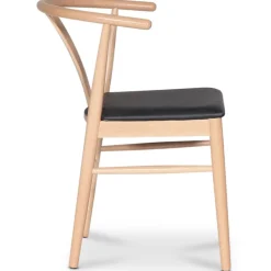 Astrid matstol med svart PU sits