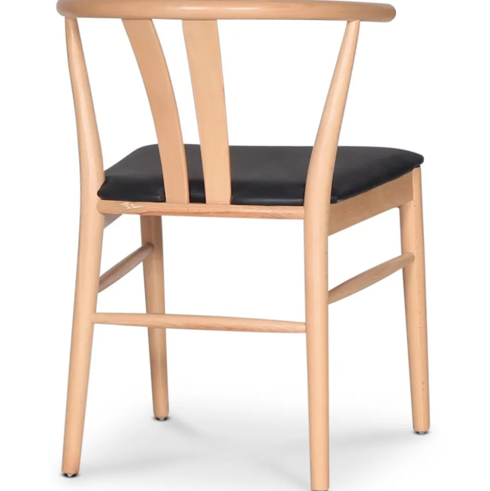 Astrid matstol med svart PU sits