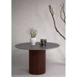 Austin matbord Ø120 cm - Grå/mocca