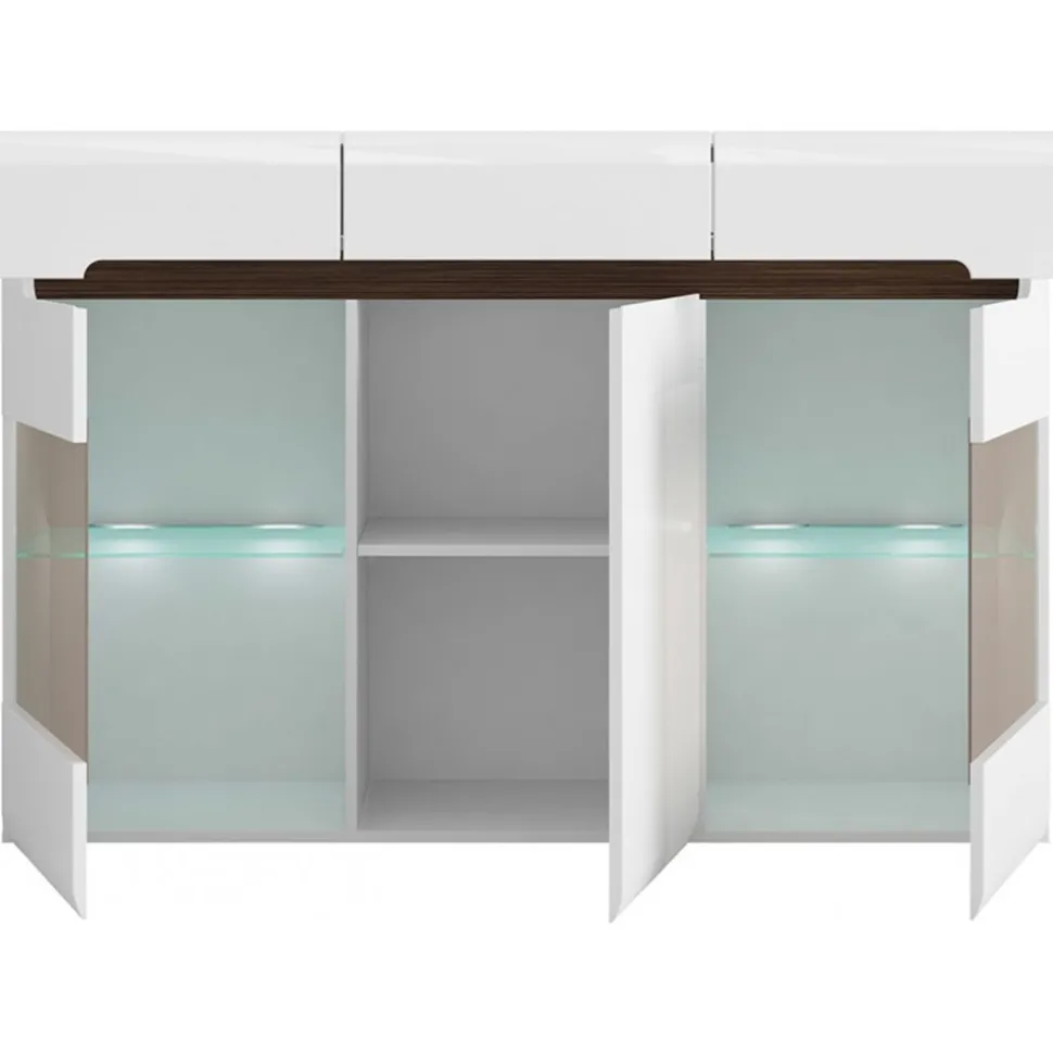 Azteca Trio skänk med LED-belysning - Vit